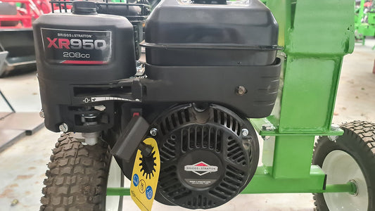 Close-up of a FarmMaster Goliath petrol log splitter