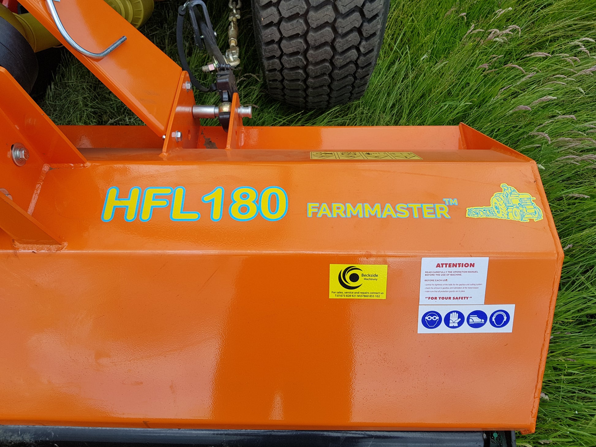 Farmmaster HFL180 flail mower on grass