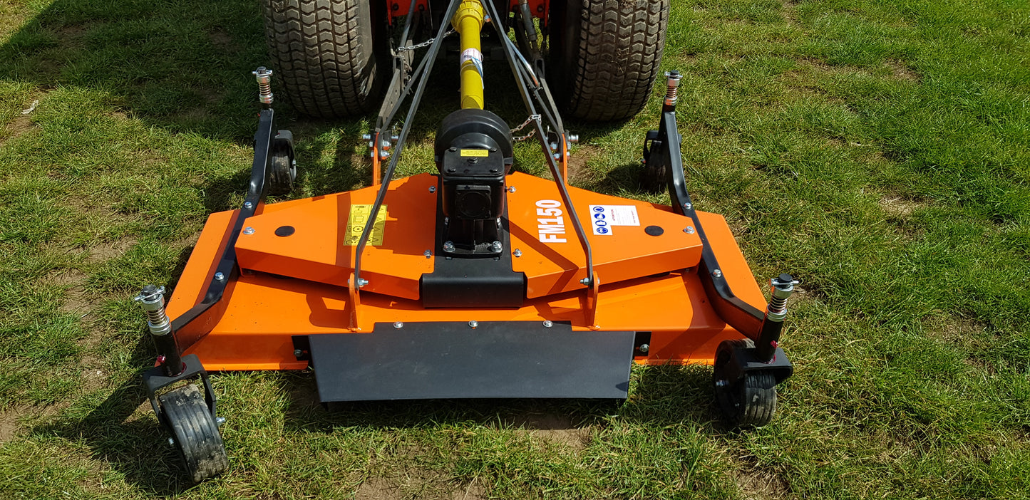 FarmMaster finishing mower attachment on a grassy field