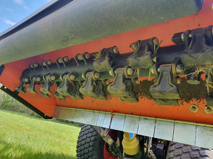 Close-up of a FarmMaster offset flail mower 