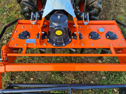Close-up of a FarmMaster power harrow