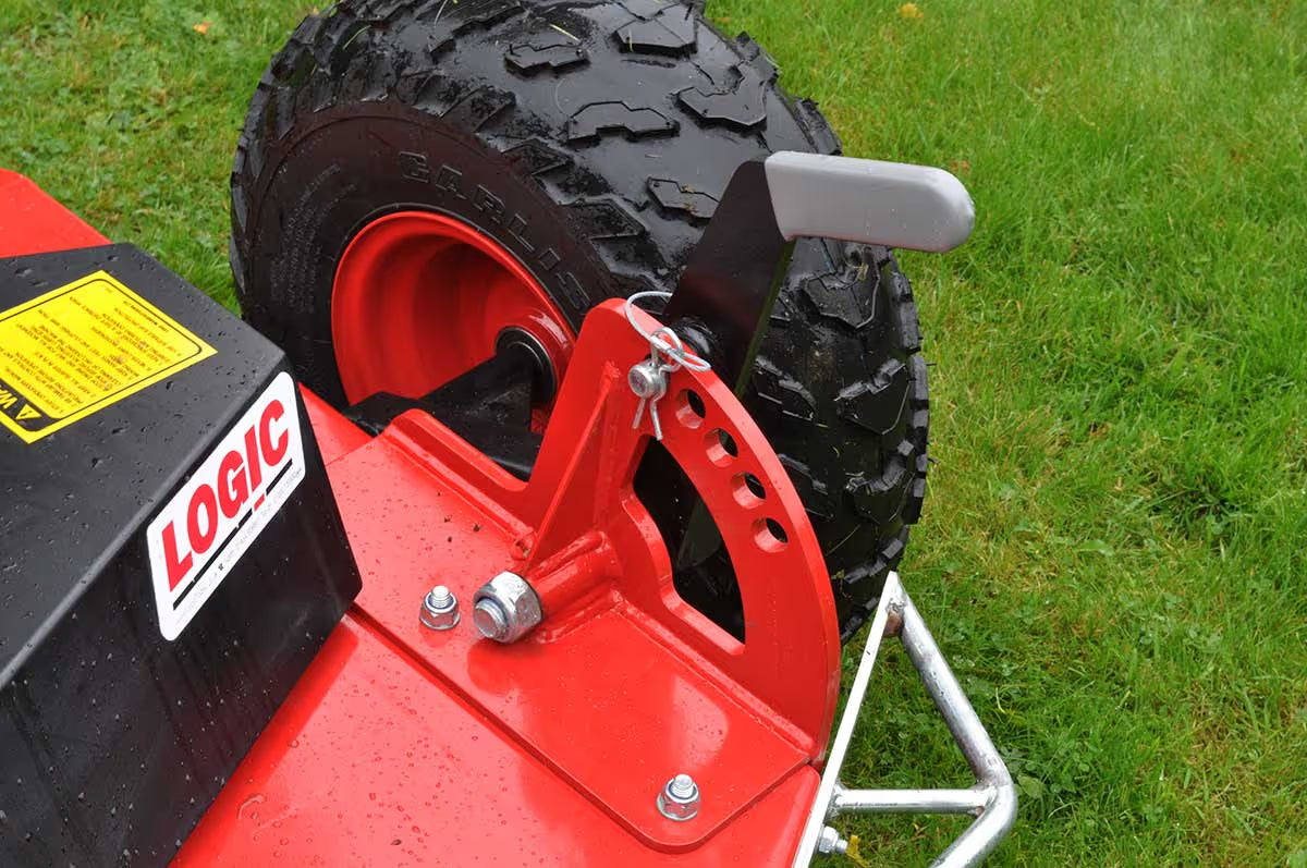 Close-up of a Logic ATV topper mower