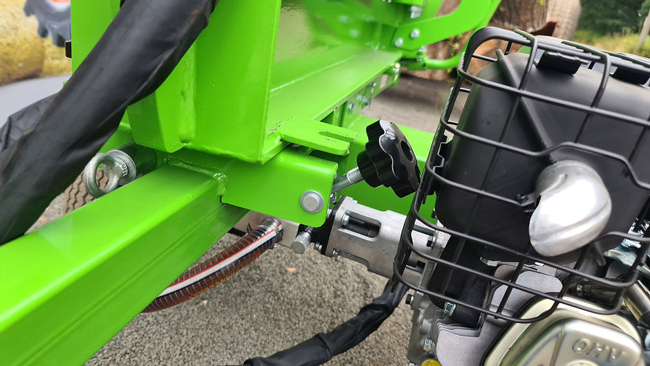 Close-up of a FarmMaster Goliath petrol log splitter