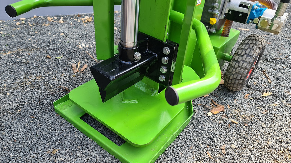 FarmMaster Goliath petrol log splitter on a gravel surface