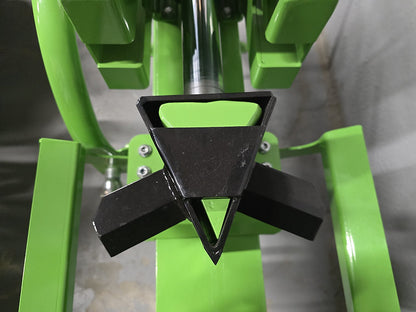 Close-up of a FarmMaster Goliath tractor log splitter