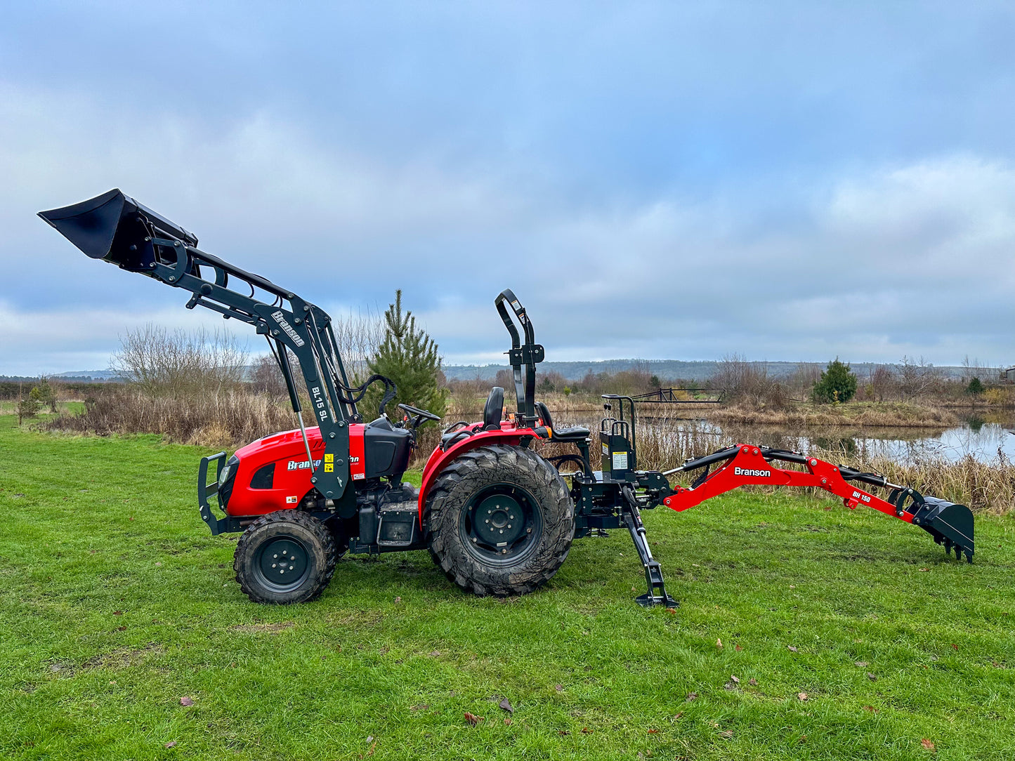 Used Branson F47hn Compact Tractor with Loader and Backhoe