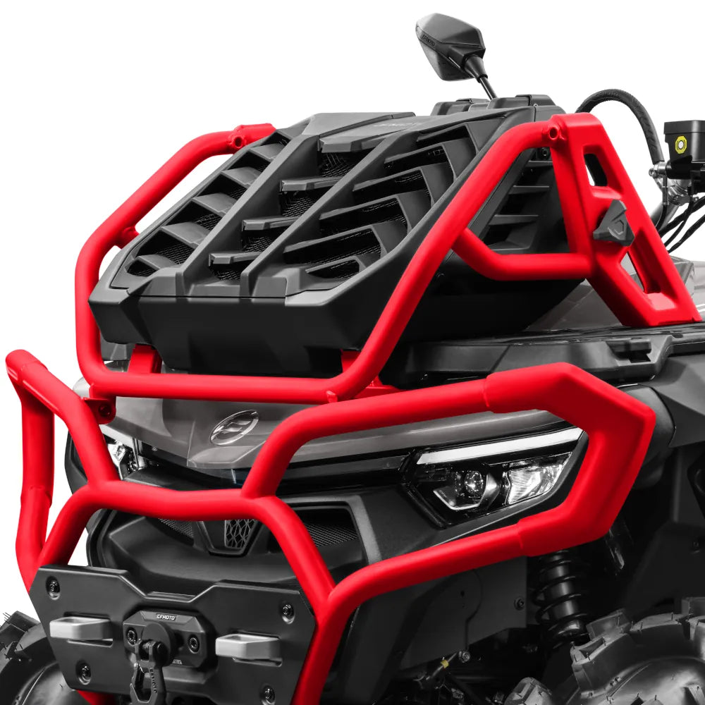 Close-up of a CFMOTO 1000 MV ATV off-road vehicle with a clear background