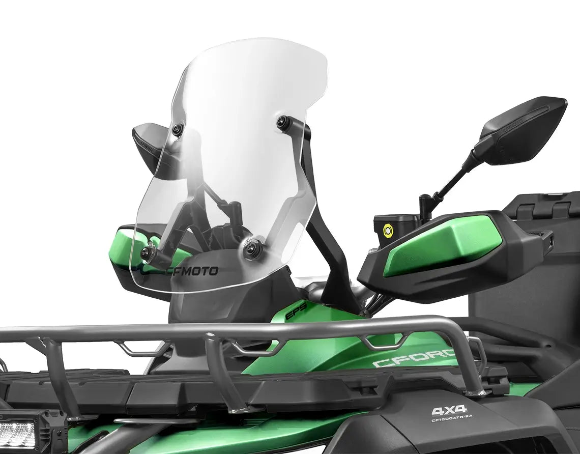 Close up of CFMOTO CFORCE 1000 Overland Windshield
