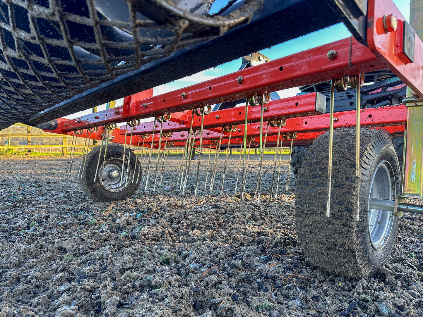 Close-up of a FarmMaster ATV arena conditioner