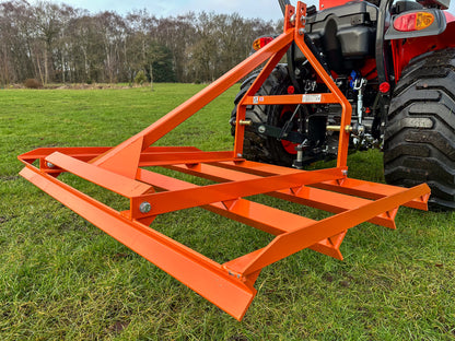 FarmMaster tractor leveller attached to a Kioti tractor in a field