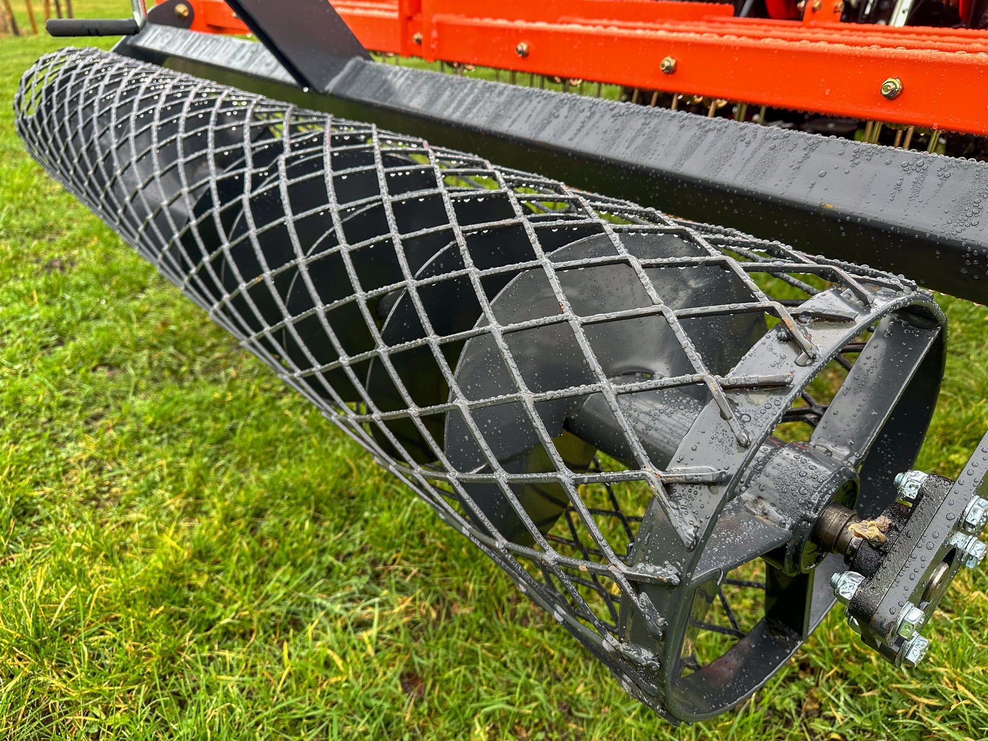 Close-up of a FarmMaster tractor arena conditioner
