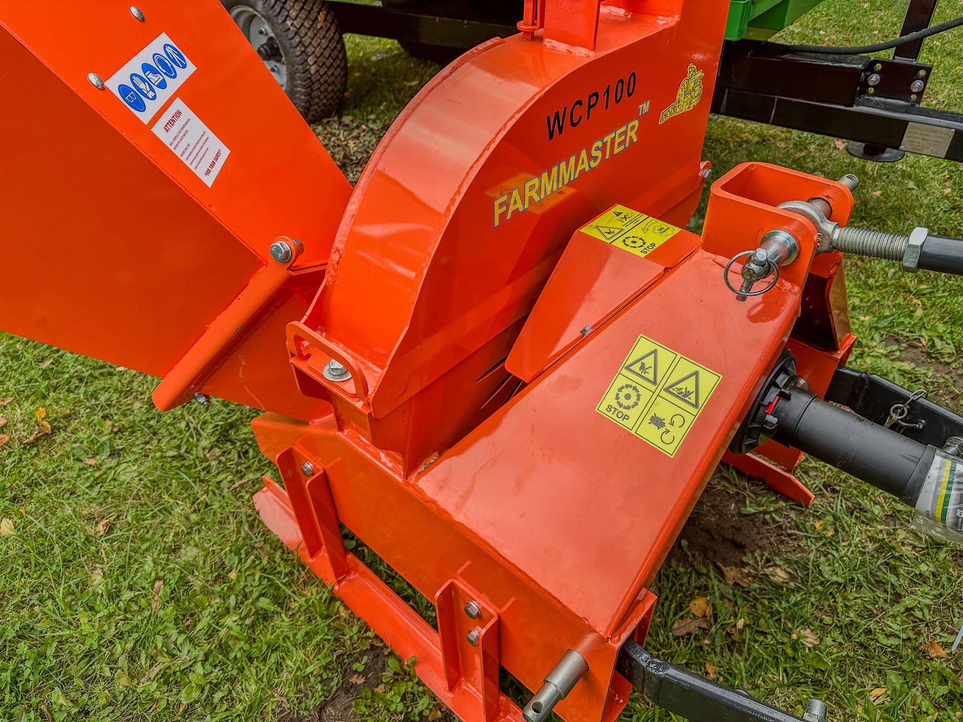 Farmmaster wood chipper on a grassy background