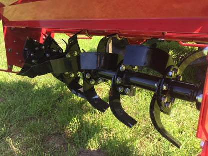 Close-up of a tractor rotavator