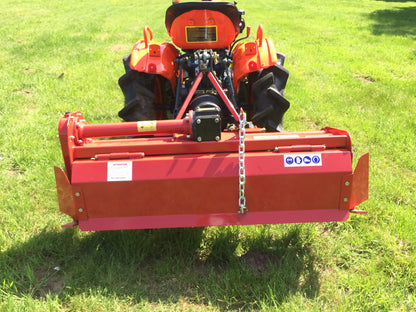 FarmMaster tractor rotavator on a grassy field