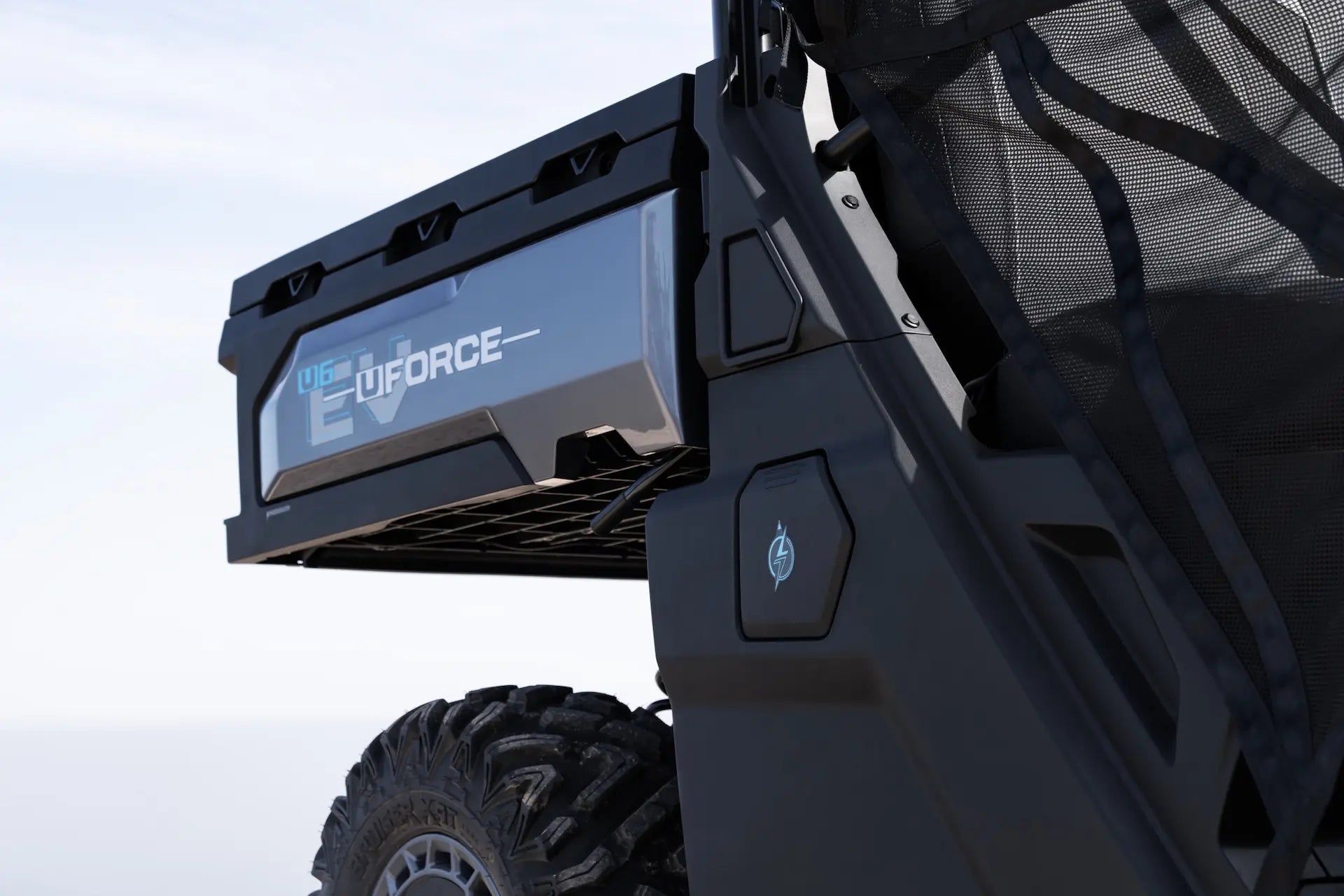 Close-up of a vCFMOTO U6EV Electric UTV