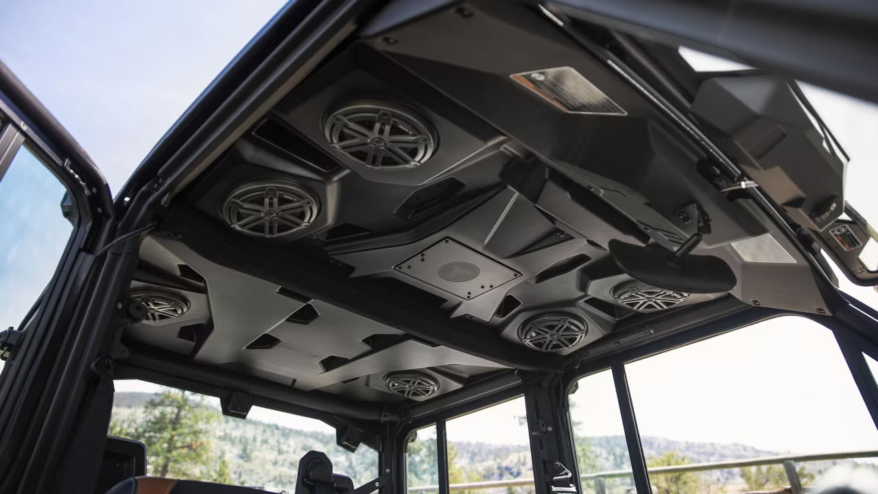 Can-Am Traxter interior with sound system